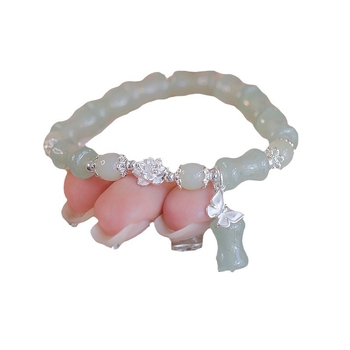 Prirodni Dongling jade srebrna narukvica za žene, novi kineski stil, Hetian jade narukvica s perlicama, dar za djevojku