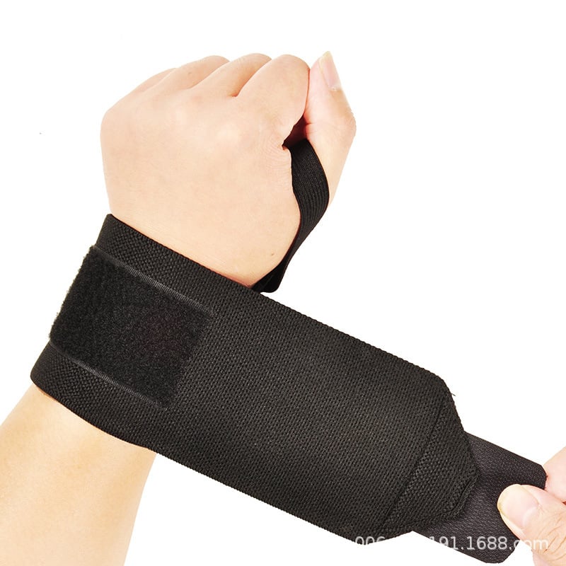 Bandă de încheietură presurizată pentru antrenament, protecție împotriva întinderii, curea pentru ridicarea greutăților, negru