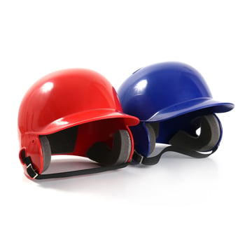 Casca de baseball cu urechi duble, protecție facială, model tricrom