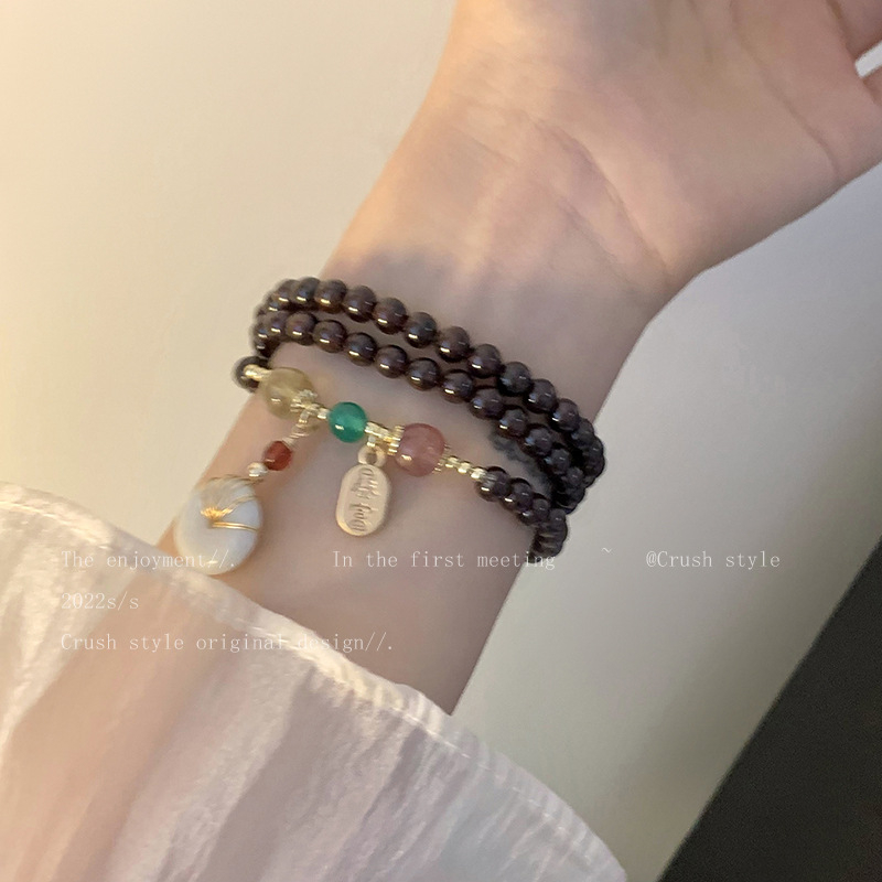 Granatni narukvica s više petlji i sigurnosnom kopčom – ženski retro geometrijski dizajn