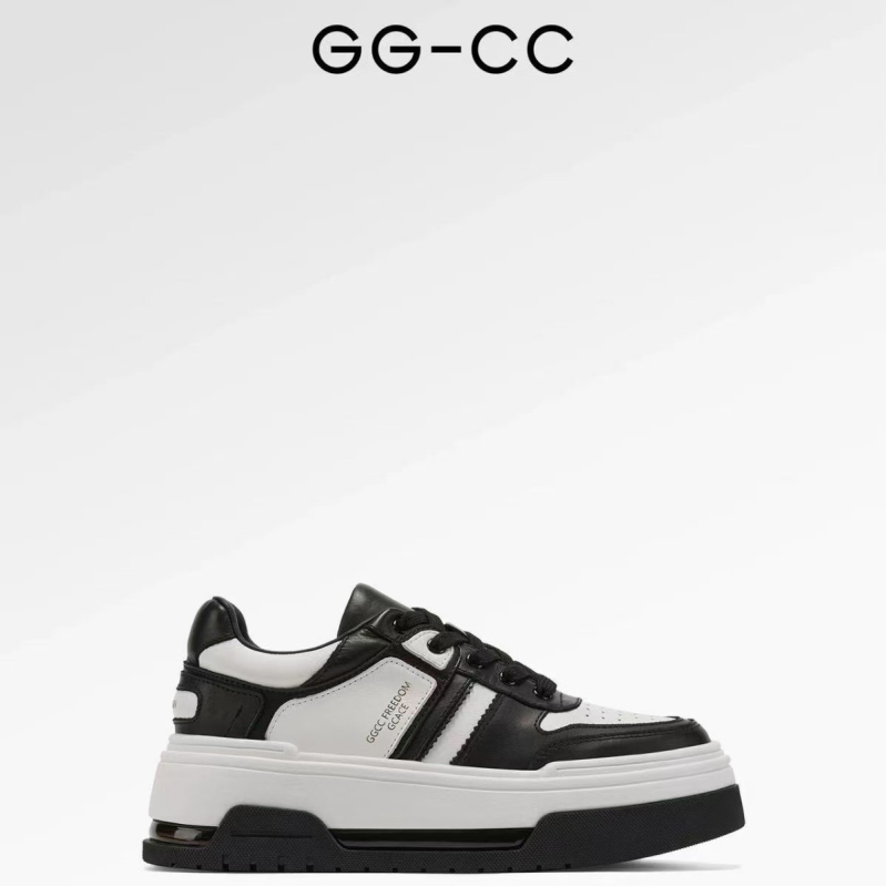 Panda обувки GGCC – нови обувки от естествена кожа с цветни панели, платформа за повдигане и ежедневни спортни обувки за жени