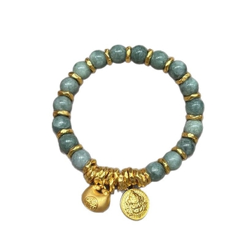 Narukvica u kineskom stilu sa žutim jadeitom, s izvrsnim zavijenim dizajnom, unisex, jednostavna