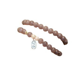 Dvostruko slojevita narukvica od tamno ljubičastog ahata s prirodnim perlama i Hetian jadeom, srebrna pločica – ženski nakit