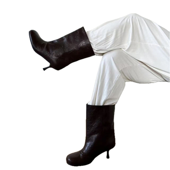 Дамски slip-on обувки с кръгла носка и нисък ток, PU горна част, TPU подметка, стелка от изкуствен косъм, европейски стил, есен 2025