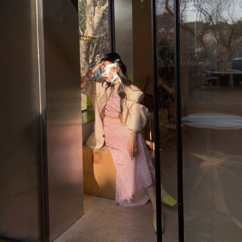 Дамско сако млечно бял цвят, пролет, свободна кройка в корейски стил, средна дължина