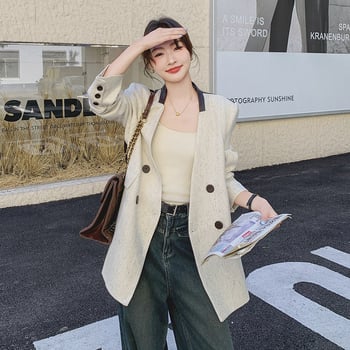 Дамски блейзър в корейски стил с патчворк панели, пролетно–есен 2026, casual елегантен