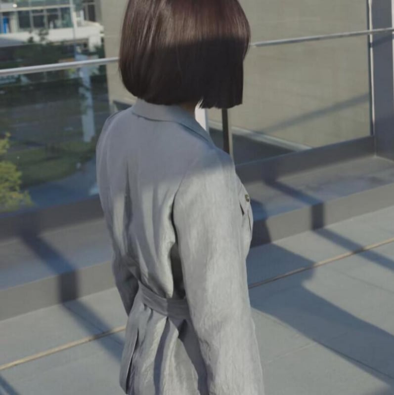 Дамско сиво сако с връзки, ежедневен стил, корейско вдъхновение, пролетно-есенен стил, дълги ръкави