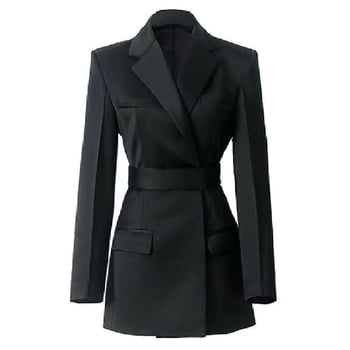 2025 Пролетен черен дамски пиджак с тясна кройка