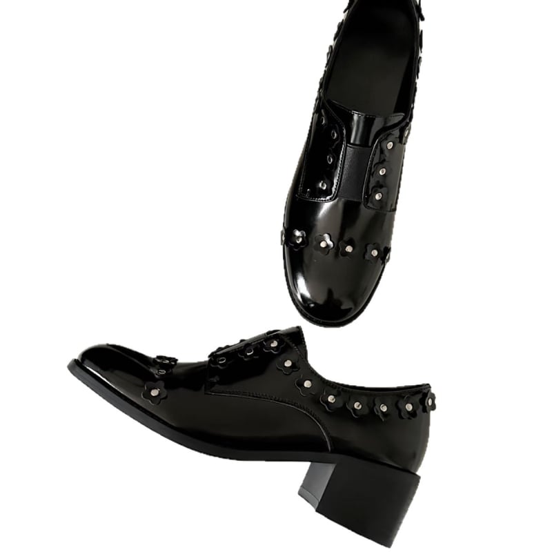 Női bőr loaferek – slip-on, francia retro stílus, brit hatás, vastag sarok