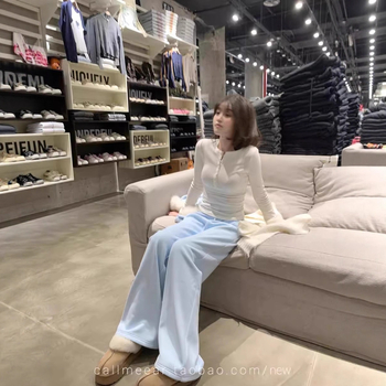 CallmeEar Зимни подплатени флисови спортни панталони за жени, средно-ниска талия, свободен прав крой, широки крачоли, ежедневни панталони