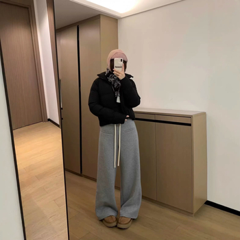 Monoo Slim-Fit спортни панталони за пролет и лято, свободен силует, ежедневни, композитна материя