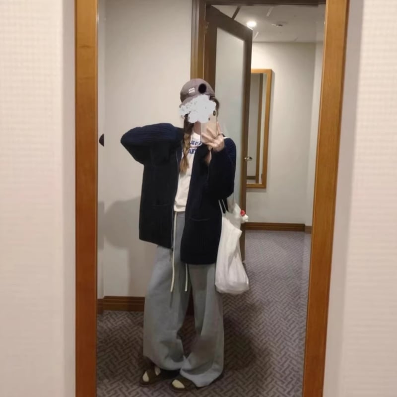 Monoo Slim-Fit спортни панталони за пролет и лято, свободен силует, ежедневни, композитна материя