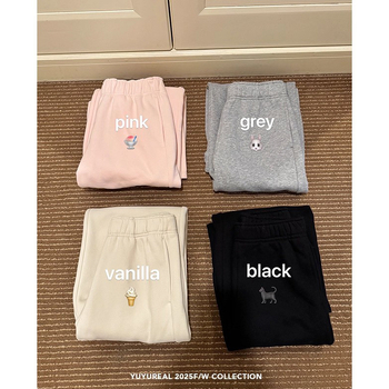 YUYUREAL Четири цвята флисови удебелени спортни долни панталони за ежедневен комфорт