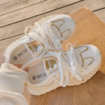 Női vastag talpú fehér edzőcipő Bell LZ6073, tavasz-nyárra