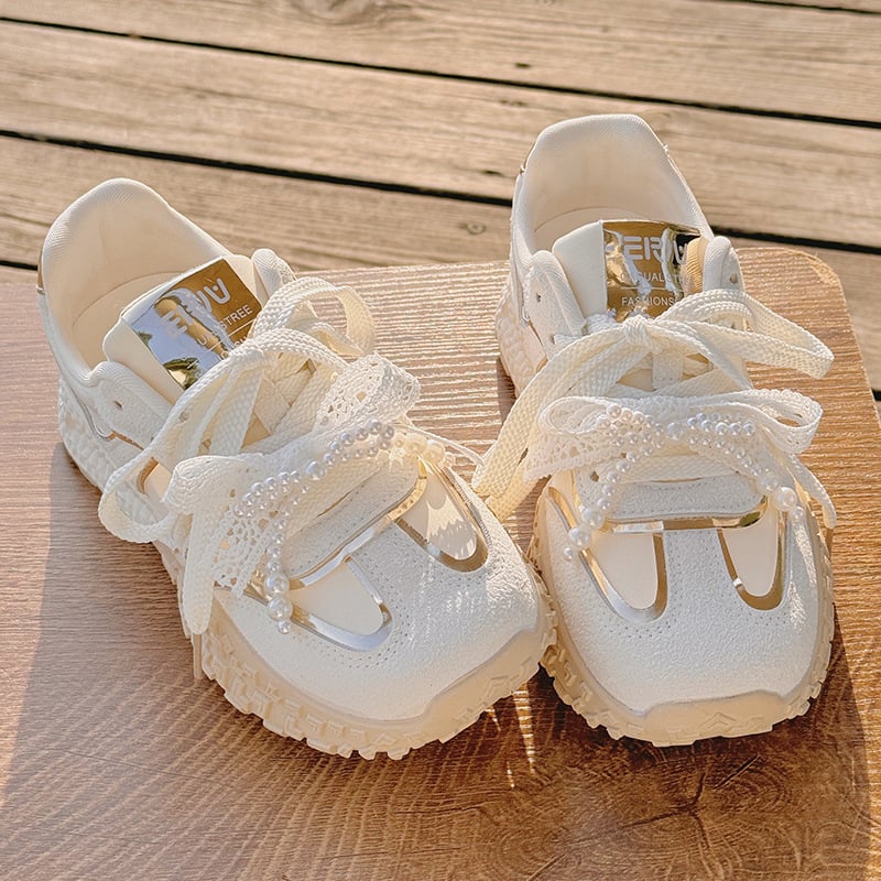 Női vastag talpú fehér edzőcipő Bell LZ6073, tavasz-nyárra