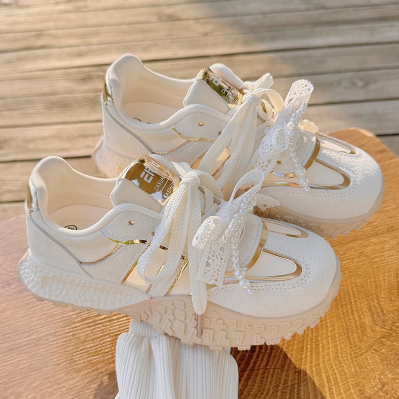 Női vastag talpú fehér edzőcipő Bell LZ6073, tavasz-nyárra