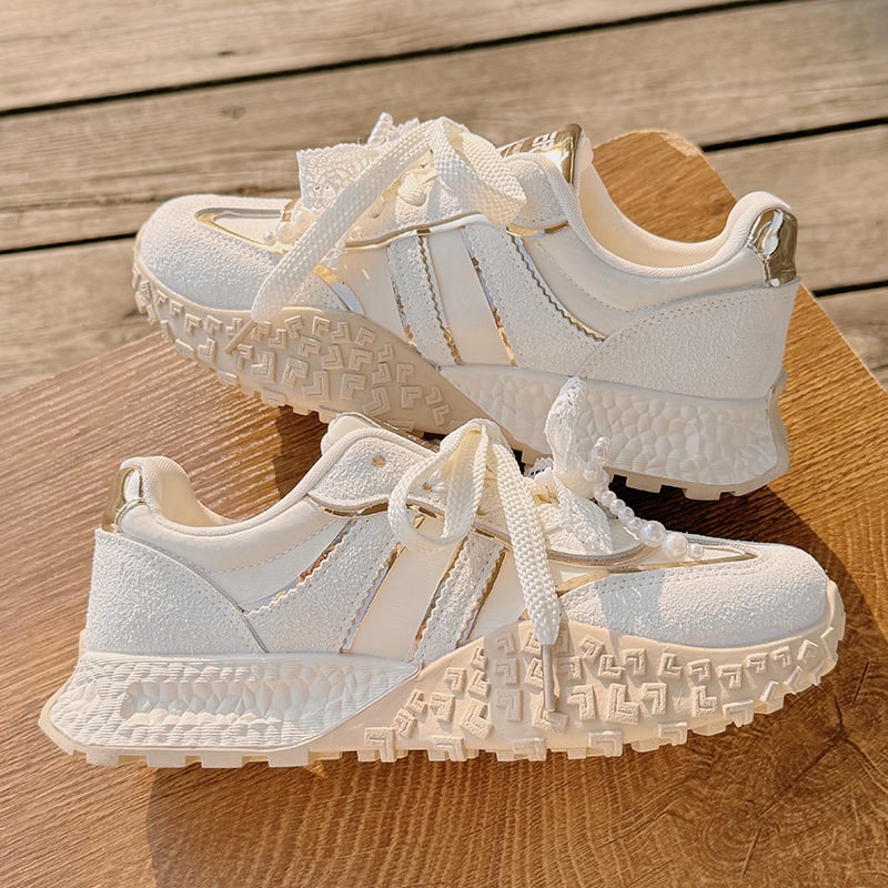 Női vastag talpú fehér edzőcipő Bell LZ6073, tavasz-nyárra