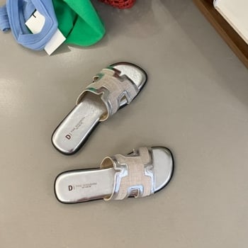 Női színes blokkokkal készült papucsok, 2025 nyár, lapos talpú utazó- és strandpapucs, nyitott ujjak