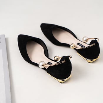 2025-ös tavaszi új divat, női alacsony sarkú cipő sekély szájrésszel, faragott, gyöngycsattal, kétirányú lapos talpú női cipő, országhatáron átnyúló szállítás