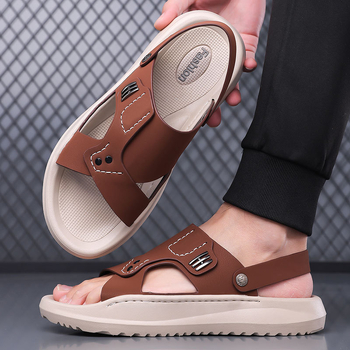 Мъжки летни сандали - антихлъзгави за шофиране и за външна употреба, ежедневни обувки за плажа с дебела подметка