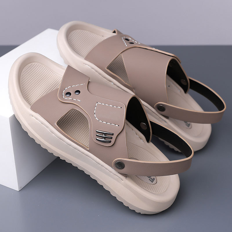 Мъжки летни сандали - антихлъзгави за шофиране и за външна употреба, ежедневни обувки за плажа с дебела подметка