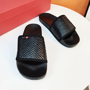 Férfi kültéri flip-flopok, állítható Velcro-vel és mikroszálas bőrpántokkal