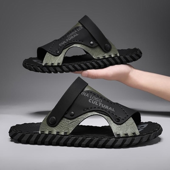 Лято 2025 — ръчно изработени мъжки сандали с пришита гумена подметка, римски стил