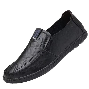 Мъжки обувки Slip-On от естествена кожа за шофиране, ежедневни, мека гумена подметка, дишащи, антихлъзгащи, есенна колекция