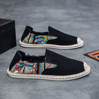 Мъжки платнени обувки в китайски стил, без връзки, дишащи за лято