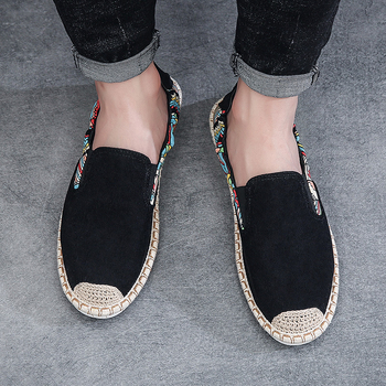 Мъжки платнени обувки в китайски стил, без връзки, дишащи за лято