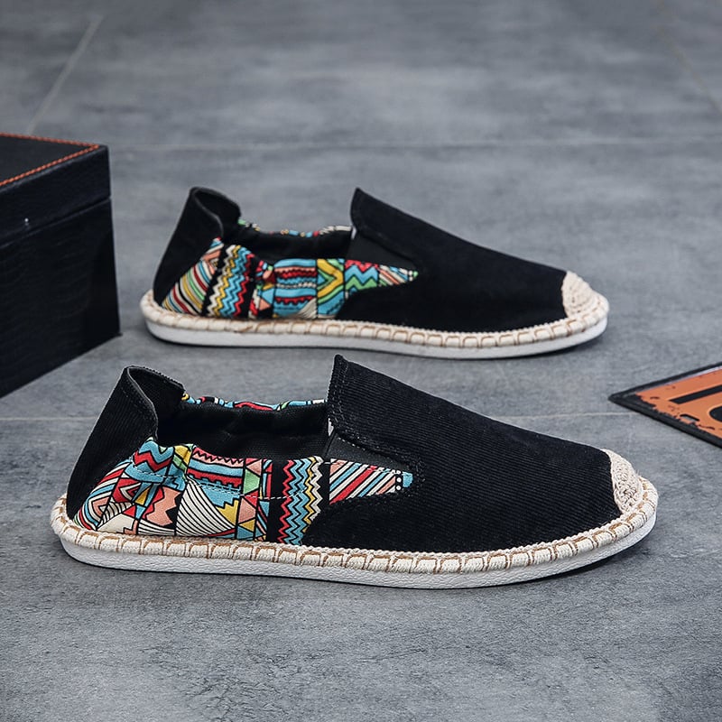 Мъжки платнени обувки в китайски стил, без връзки, дишащи за лято