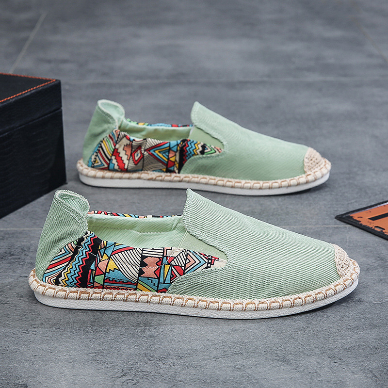 Мъжки платнени обувки в китайски стил, без връзки, дишащи за лято