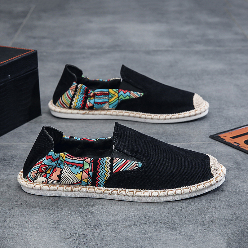 Мъжки платнени обувки в китайски стил, без връзки, дишащи за лято