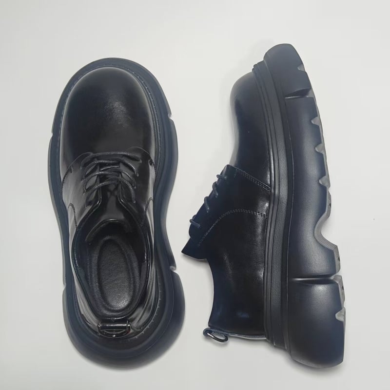 Унисекс платформени дерби обувки с дебела подметка, ежедневни обувки на връзки, повишават височината