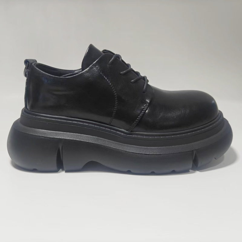 Унисекс платформени дерби обувки с дебела подметка, ежедневни обувки на връзки, повишават височината