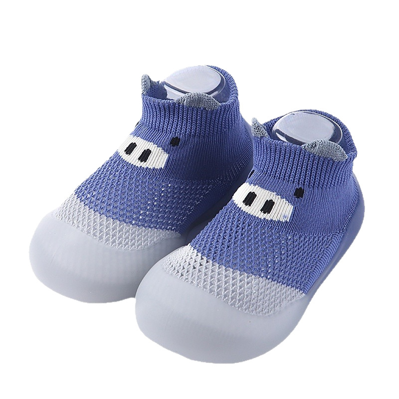 Дишащи обувки за прохождане за бебета и деца с мрежеста горна част, антихлъзгащи, карикатурен дизайн за пролет-лято-есен