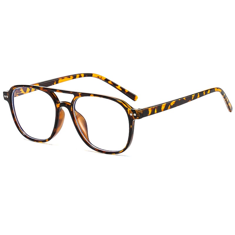 Мъжки очила без диоптрична система с двоен мост, ретро авиаторски, PC, модерни очила с блокиране на синя светлина, трансгранична продажба на едро в корейски стил, ексклузивно приспособяване на очила.