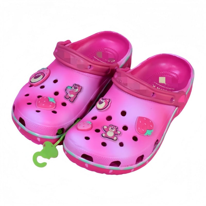 Детски обувки с дупки – мотив ягодова мечка, EVA пяна, водоустойчиви, неплъзгащи се, плажни обувки