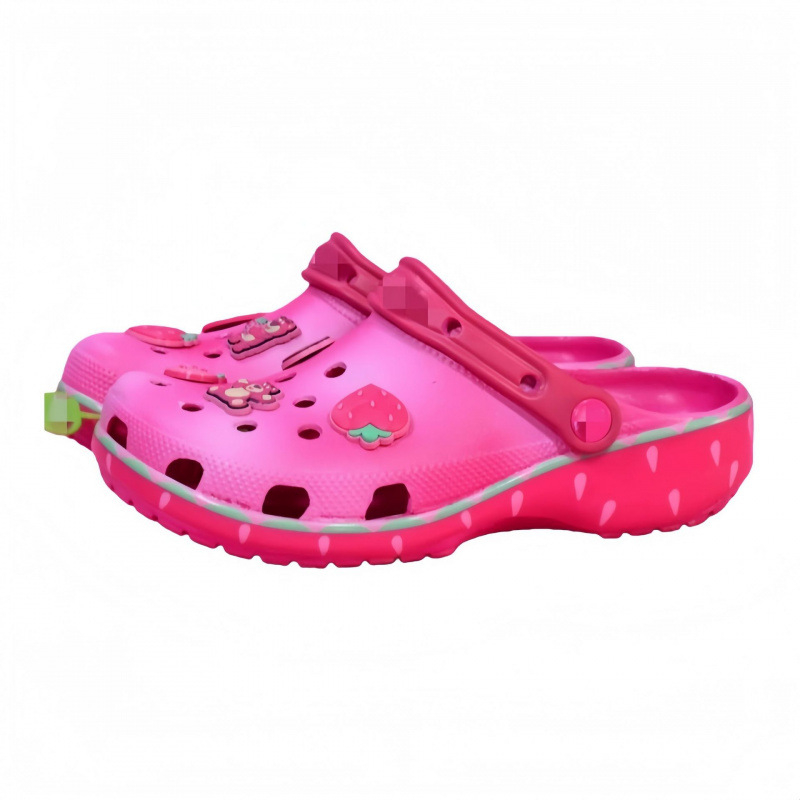 Детски обувки с дупки – мотив ягодова мечка, EVA пяна, водоустойчиви, неплъзгащи се, плажни обувки