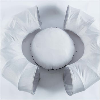 Затворен котешки тунел и гнездо за спане и игра, подходящ за всички сезони, голямо гнездо във форма на поничка