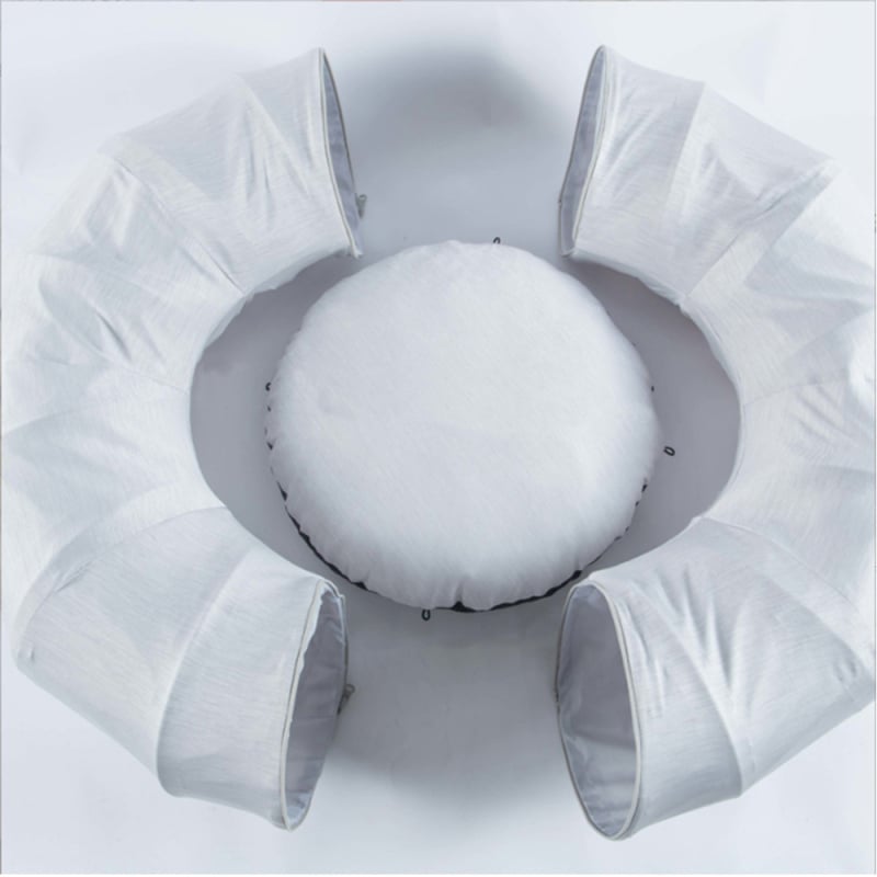 Затворен котешки тунел и гнездо за спане и игра, подходящ за всички сезони, голямо гнездо във форма на поничка