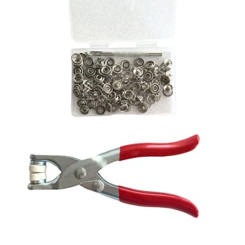 30 комплекта 9.5 мм петзъбни закопчалки и клещи за дрехи, чанти и текстили