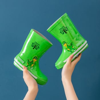 Детски гумени ботуши за дъжд с средна височина, непромокаеми, анимационен принт, за момчета и момичета.