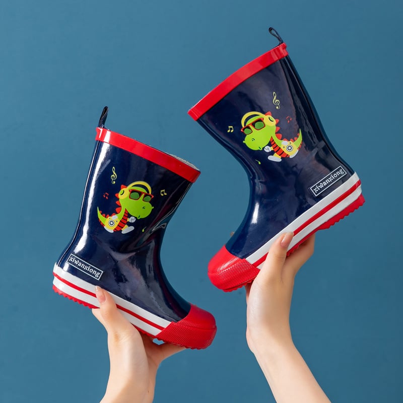 Детски гумени ботуши за дъжд с средна височина, непромокаеми, анимационен принт, за момчета и момичета.