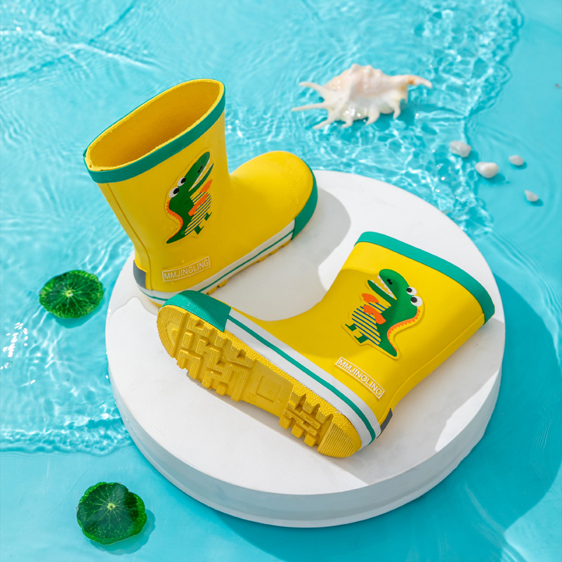 Детски гумени ботуши за дъжд с средна височина, непромокаеми, анимационен принт, за момчета и момичета.