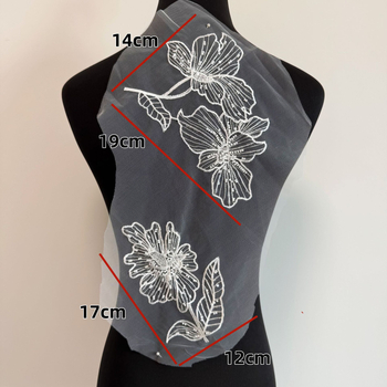 ZH475 3D дантелена снежинкова мрежеста тъкан за детски рокли и ханфу бродерия