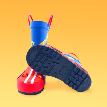 Детски ботуши за дъжд с автомобилен дизайн, карикатурни неплъзгащи се водни обувки за деца
