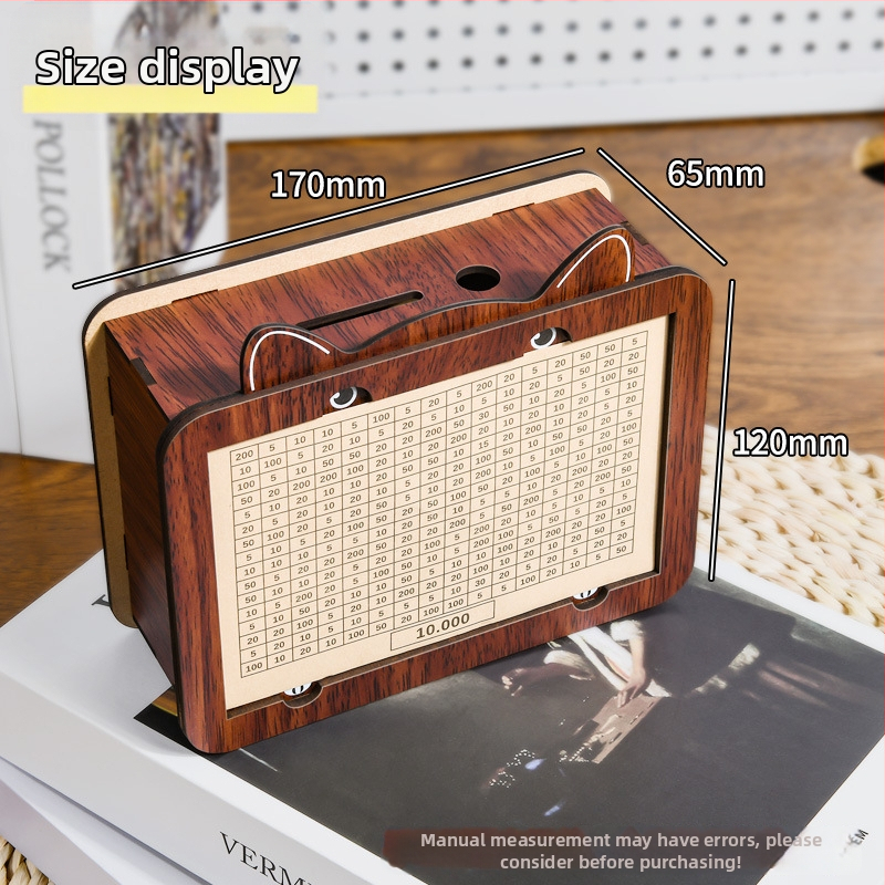 Дървена дигитална касичка за семейства, само внасяне, ретро стил, висококачествен декоративен спестовник