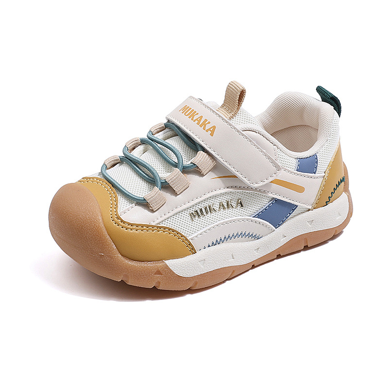 Стилни обувки за прохождане за деца, мека подметка, защита срещу удар, дишащи, пролет 2026