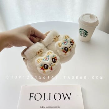 Зимни чорапени обувки за бебета и малки деца, унисекс, топли и с противохлъзгаща подметка